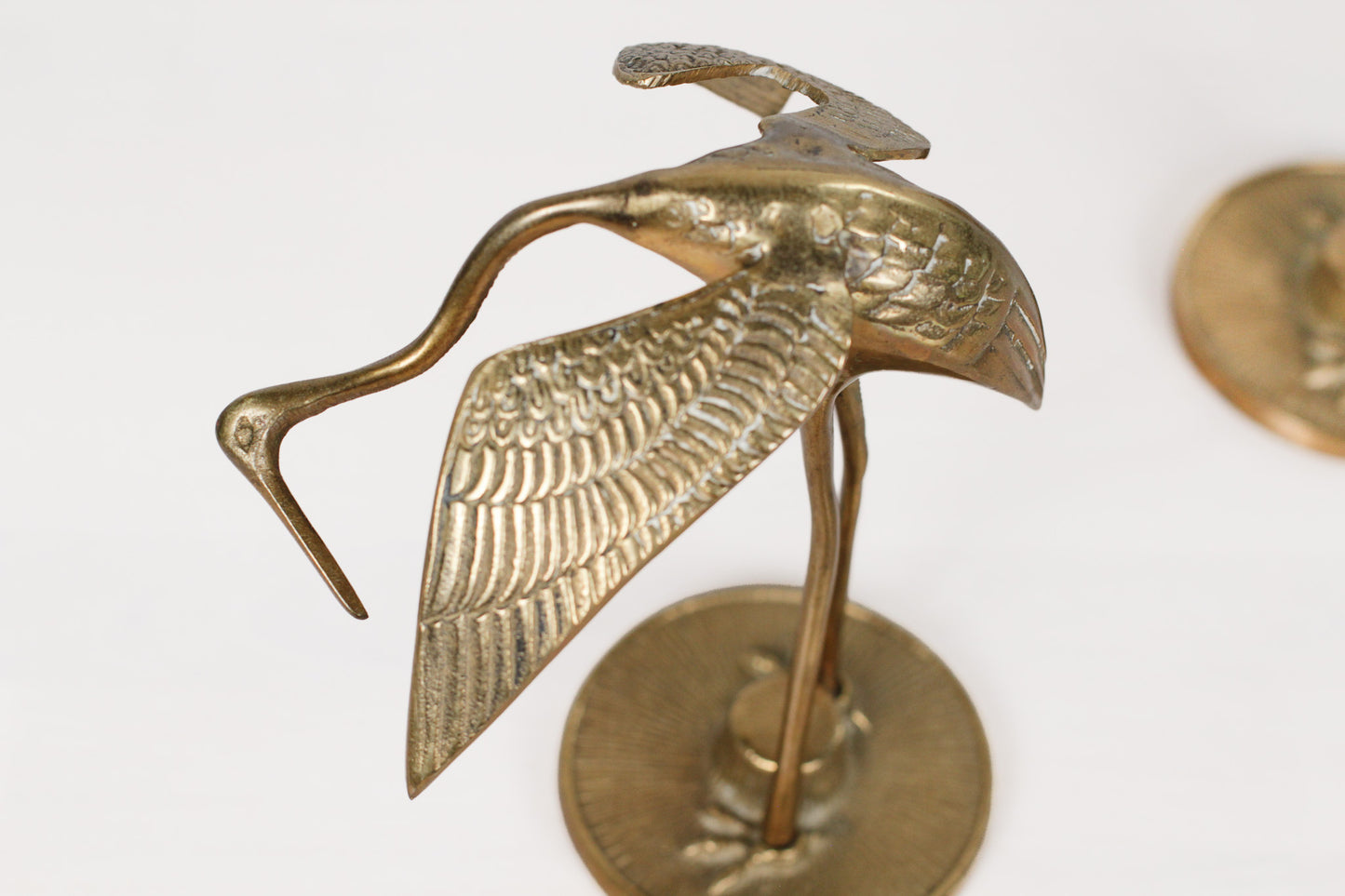 Pair of Mid-Century Brass Cranes
