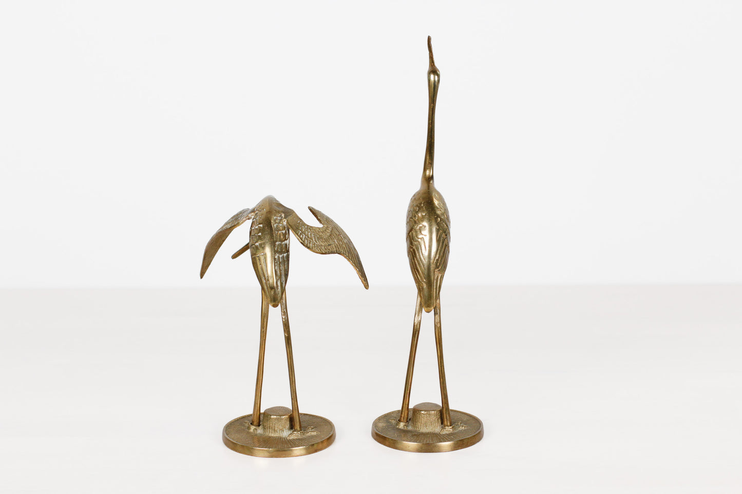Pair of Mid-Century Brass Cranes