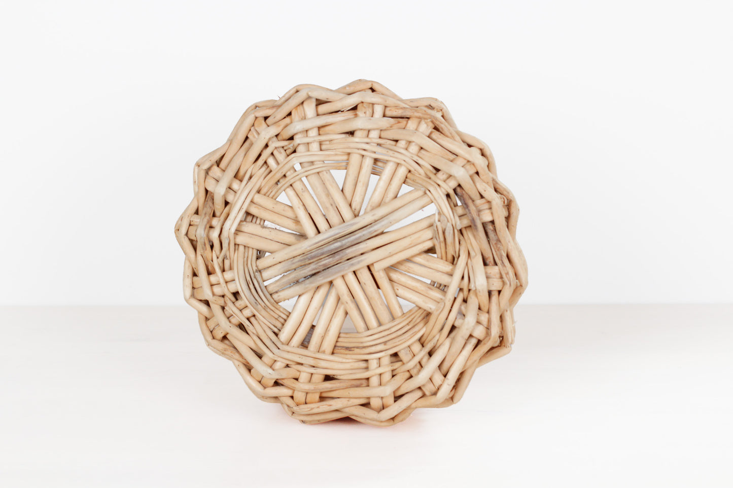 Vintage Wicker Gathering Basket with Handle