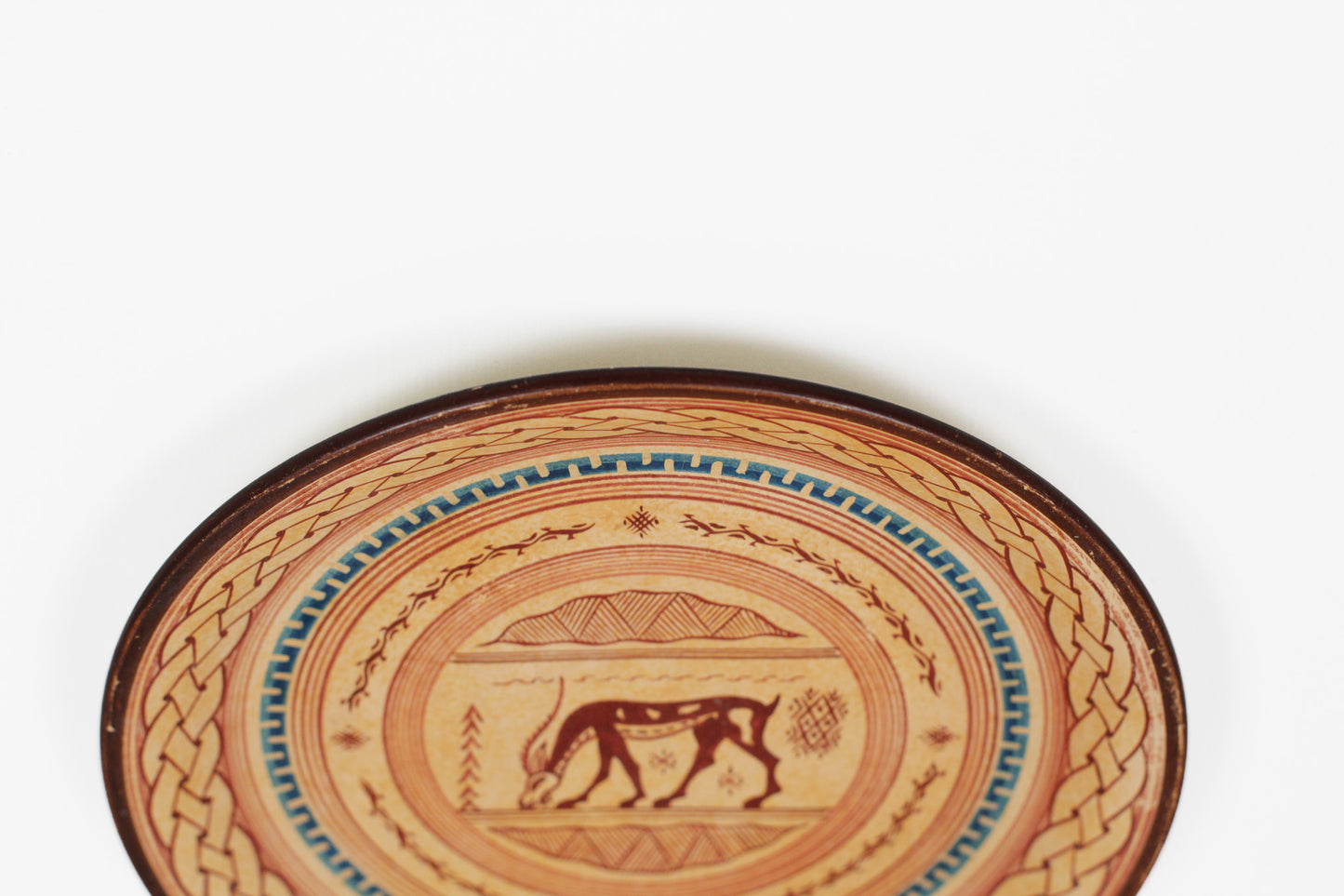 Vintage Hand-Painted Greek Folk Art Wall Plate