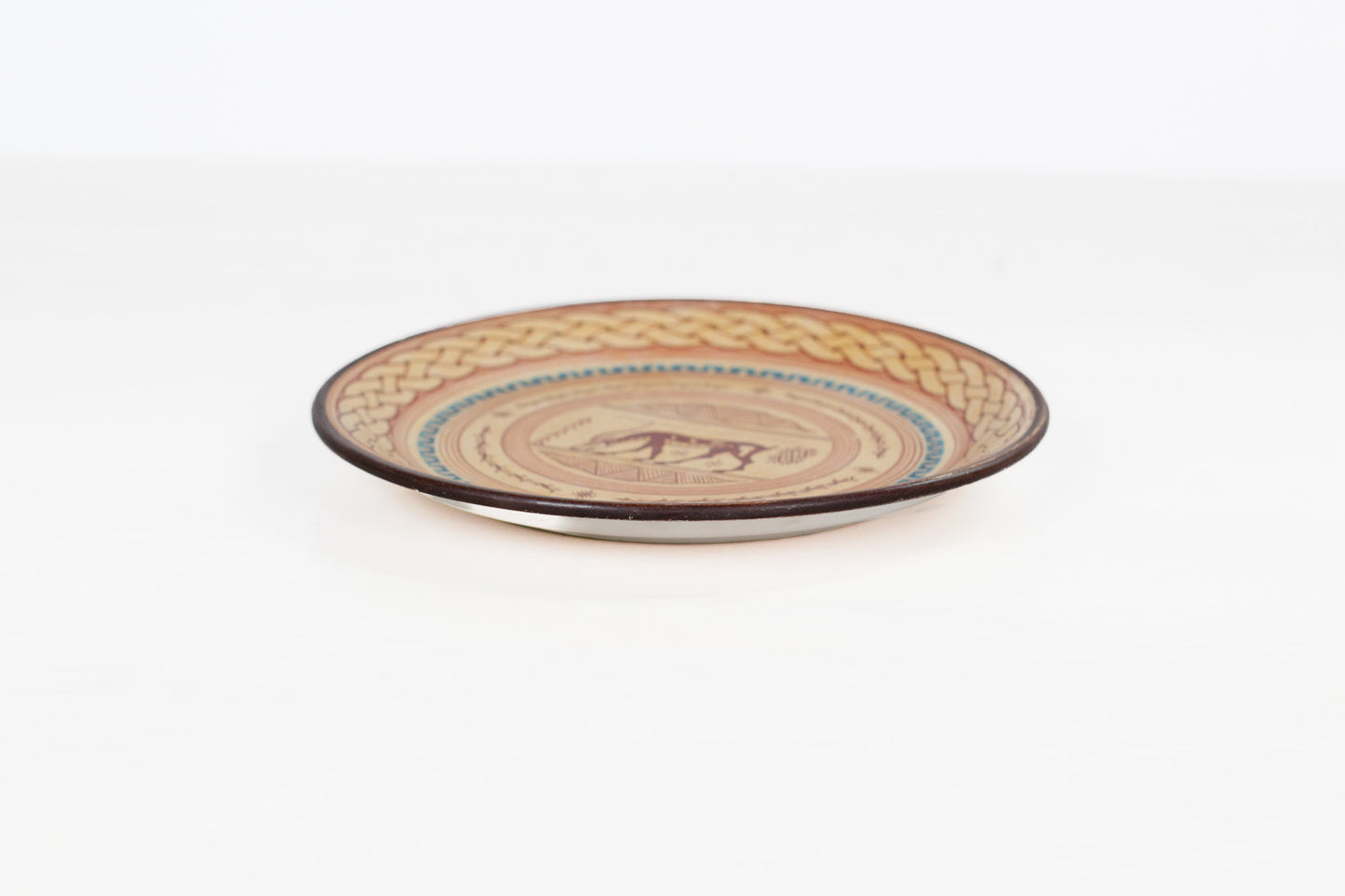 Vintage Hand-Painted Greek Folk Art Wall Plate
