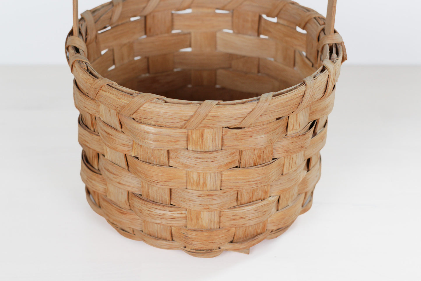 Vintage Handwoven Oak Splint Basket