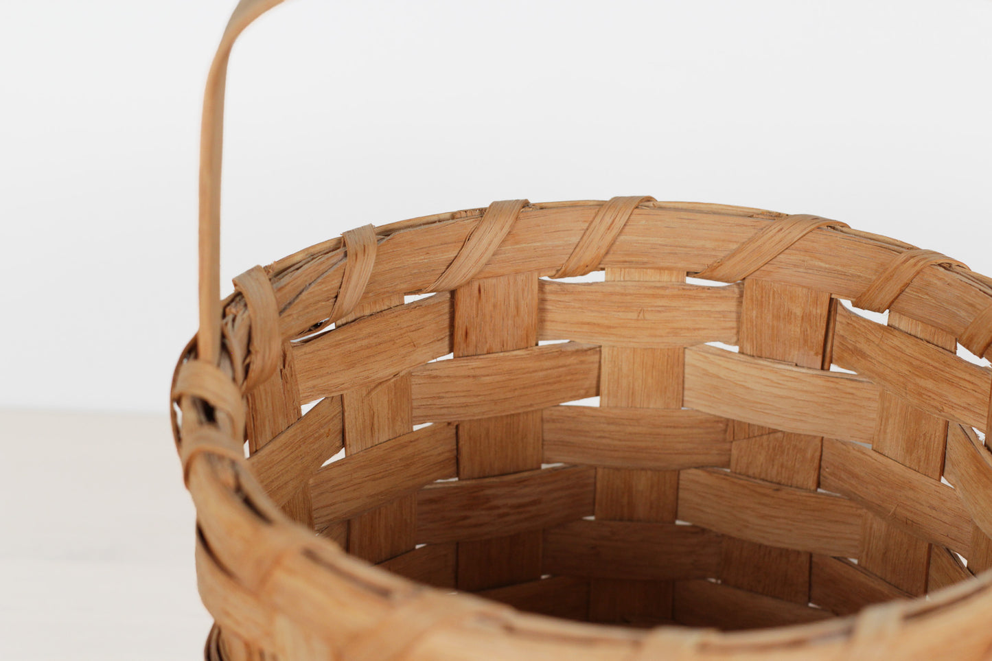 Vintage Handwoven Oak Splint Basket