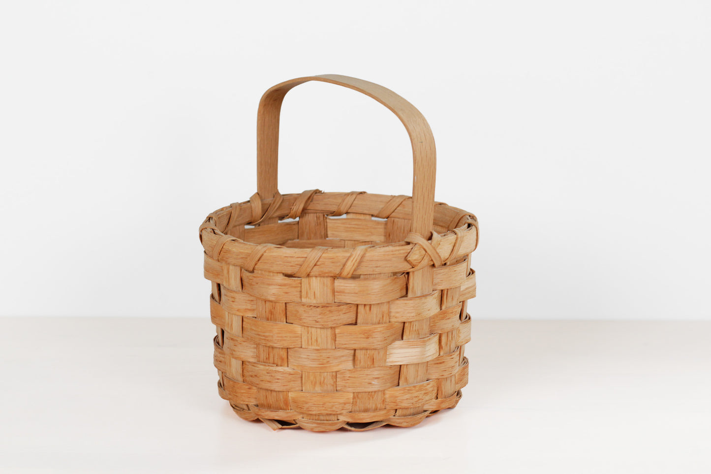 Vintage Handwoven Oak Splint Basket