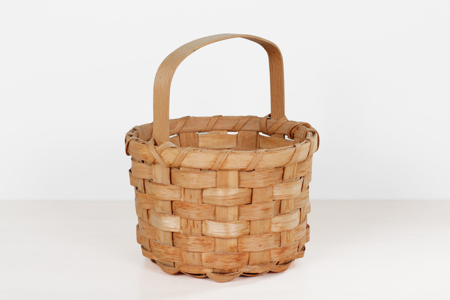 Vintage Handwoven Oak Splint Basket