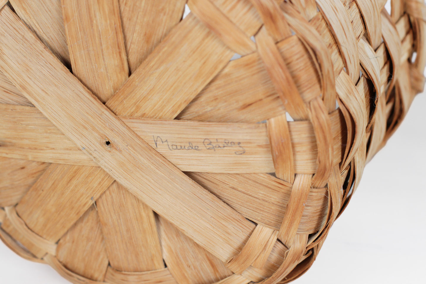 Vintage Handwoven Oak Splint Basket