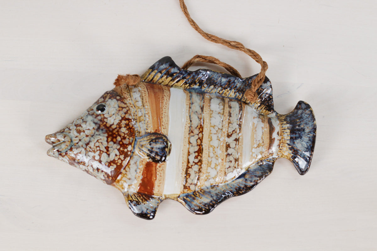 Mid-Century French Majolica Fish Wall Plaques | Vallauris Pottery
