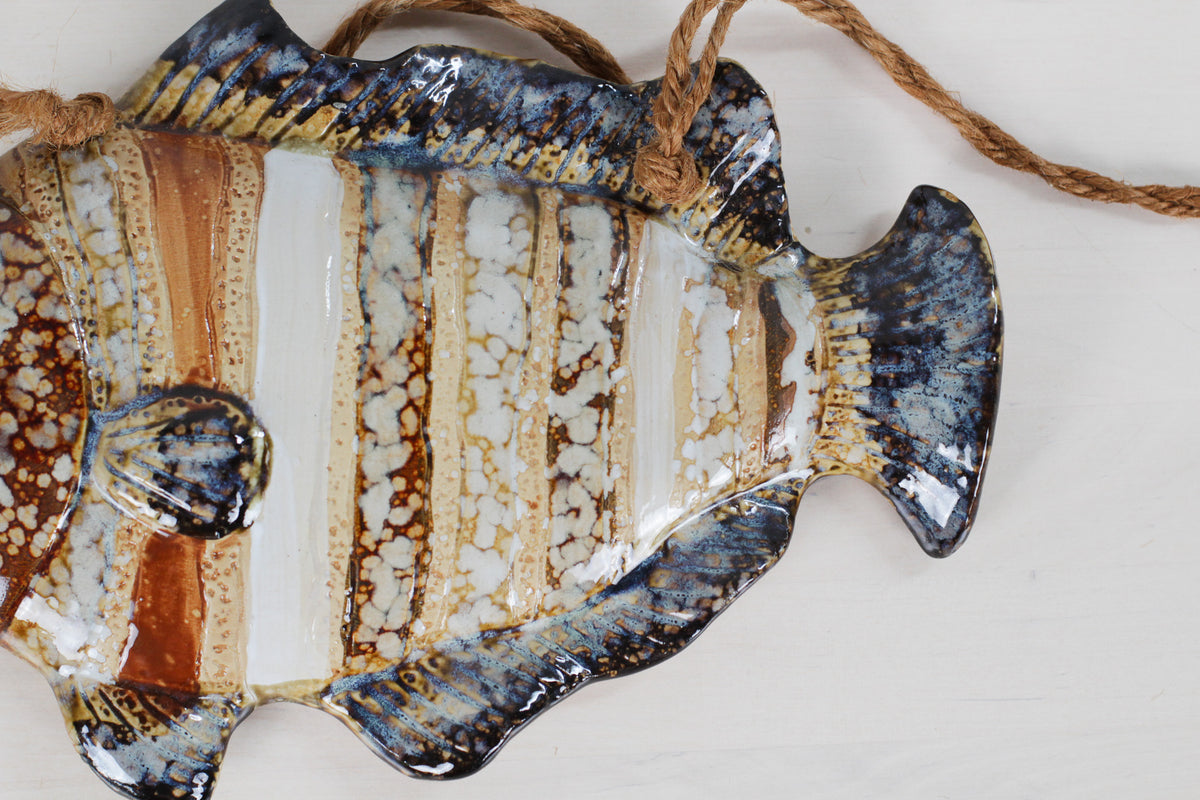 Mid-Century French Majolica Fish Wall Plaques | Vallauris Pottery