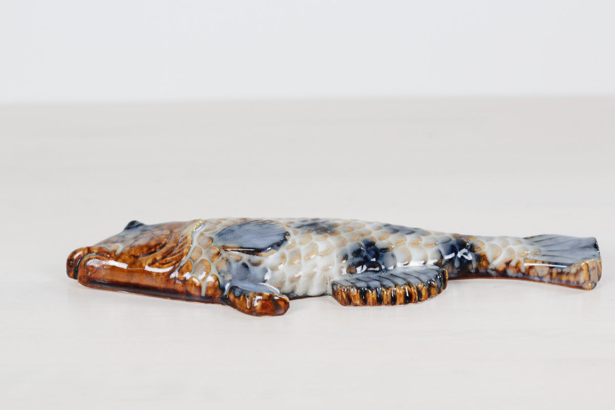 Mid-Century French Majolica Fish Wall Plaques | Vallauris Pottery