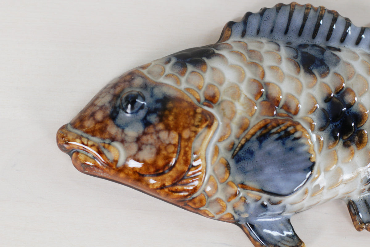 Mid-Century French Majolica Fish Wall Plaques | Vallauris Pottery