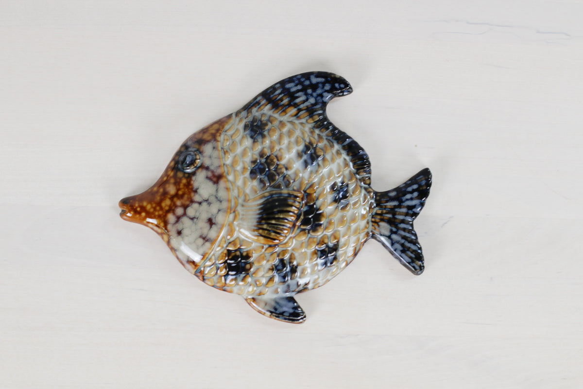 Mid-Century French Majolica Fish Wall Plaques | Vallauris Pottery