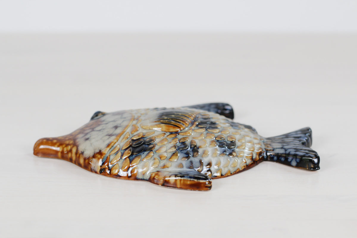 Mid-Century French Majolica Fish Wall Plaques | Vallauris Pottery