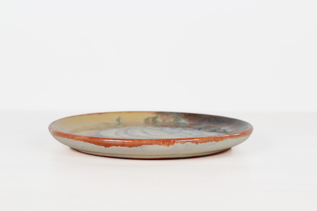 Vintage Signed Capelo Mexican Pottery Plate