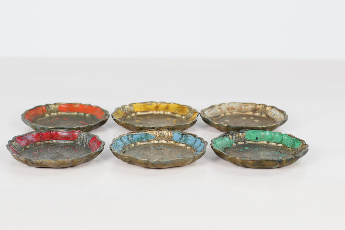 Set of 6 Vintage Italian Florentine Coasters