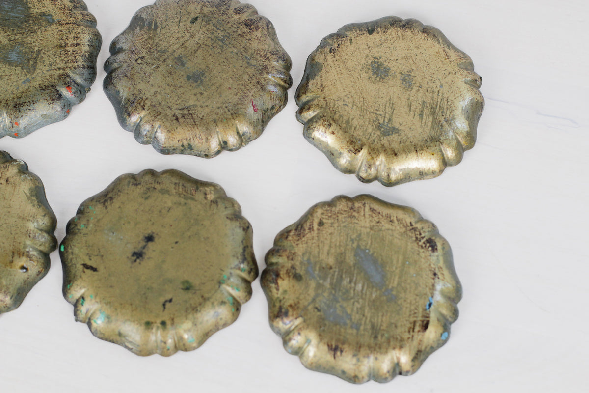 Set of 6 Vintage Italian Florentine Coasters