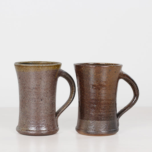 Pair of Vintage Handmade Studio Pottery Stoneware Mugs