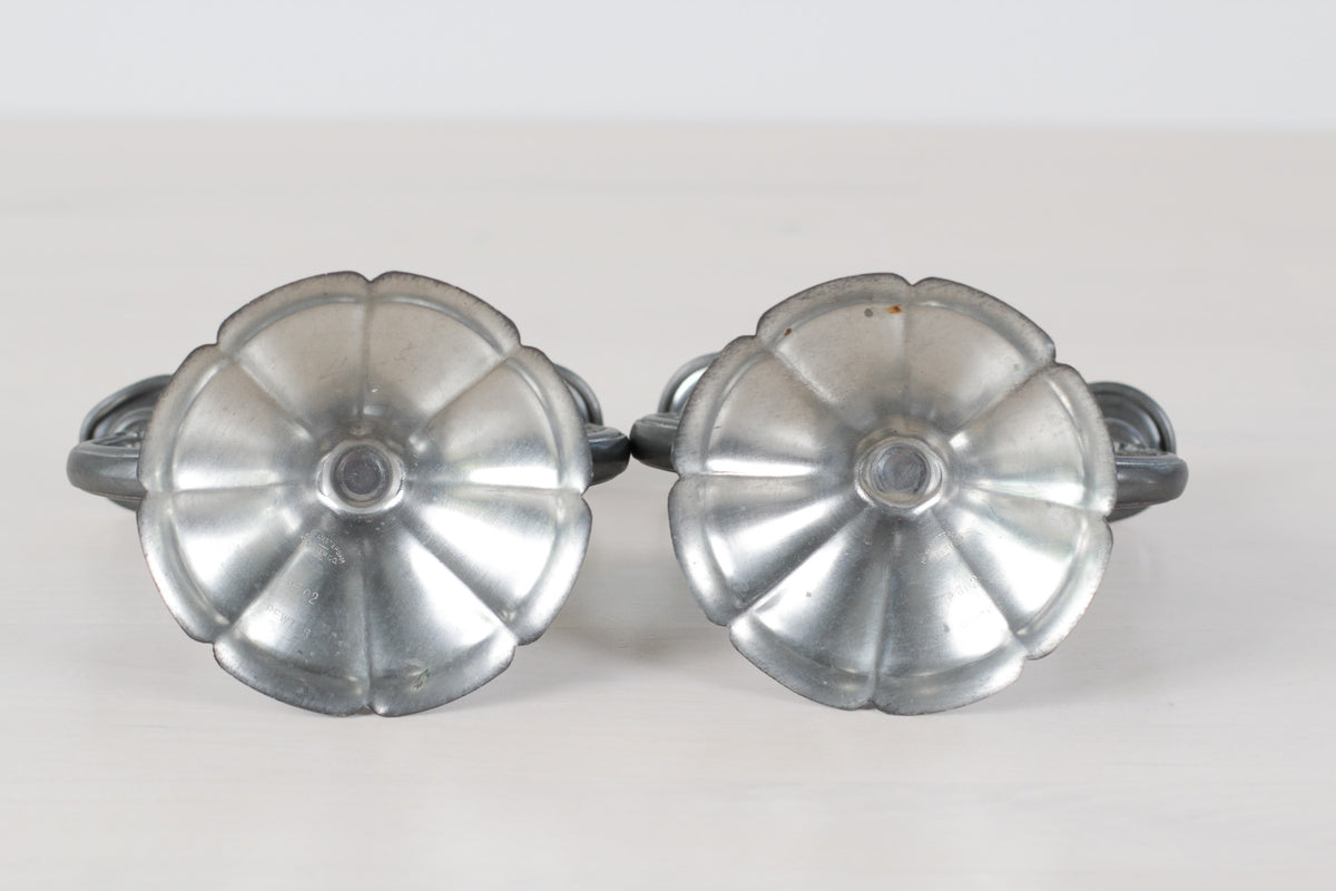 Vintage New Amsterdam Pewter Art Deco Style Double Candle Holder