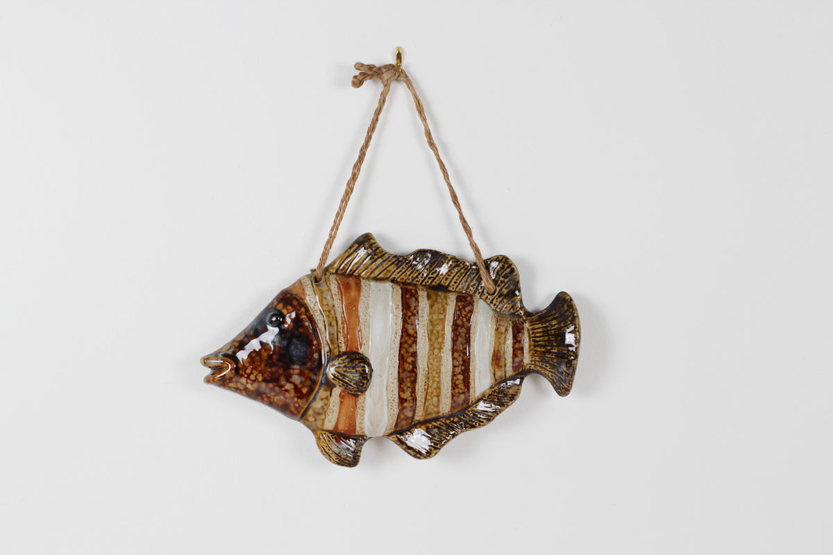 Vintage French Majolica Fish Wall Plaque