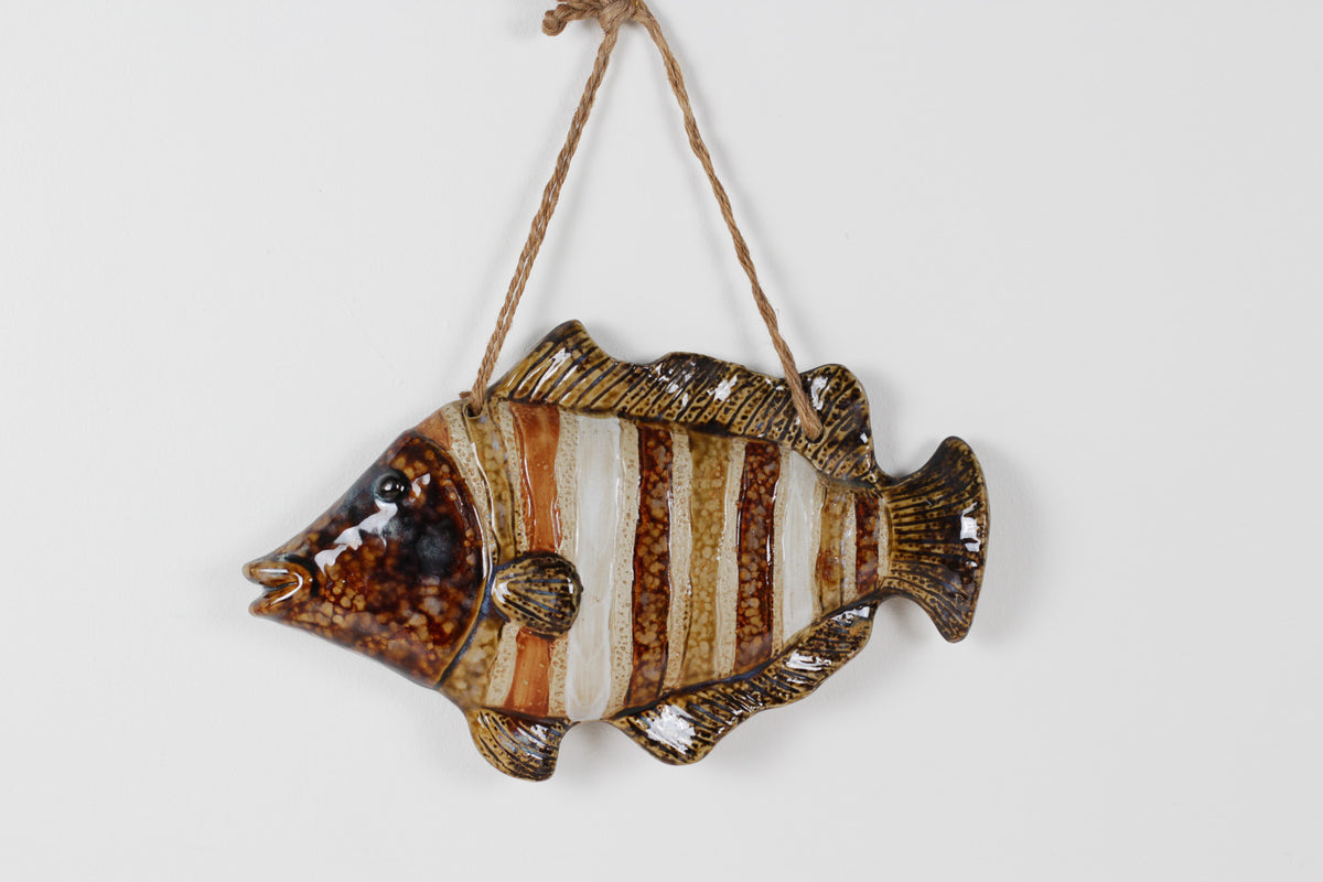 Vintage French Majolica Fish Wall Plaque