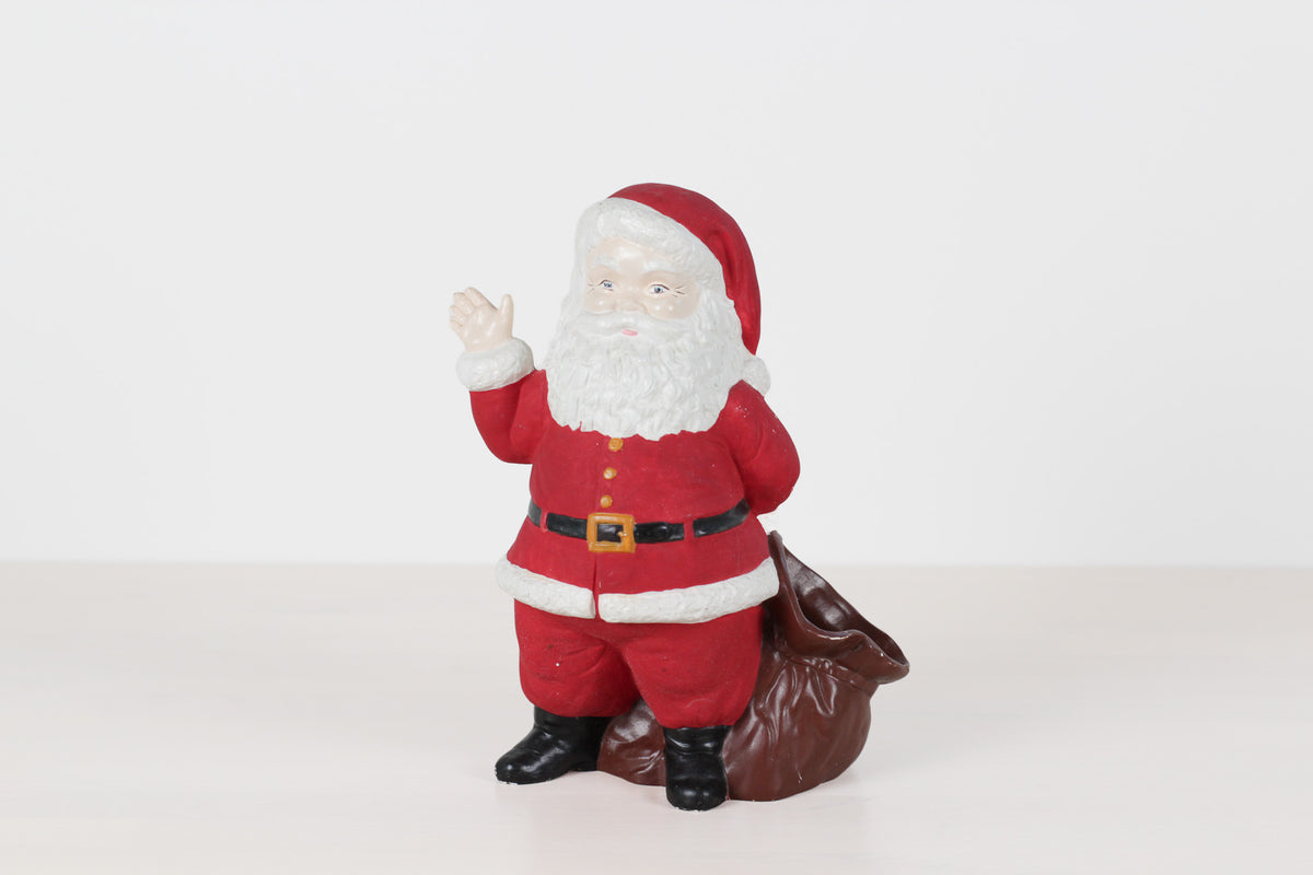 Vintage Hand-Painted Ceramic Santa with Sack Candy Jar
