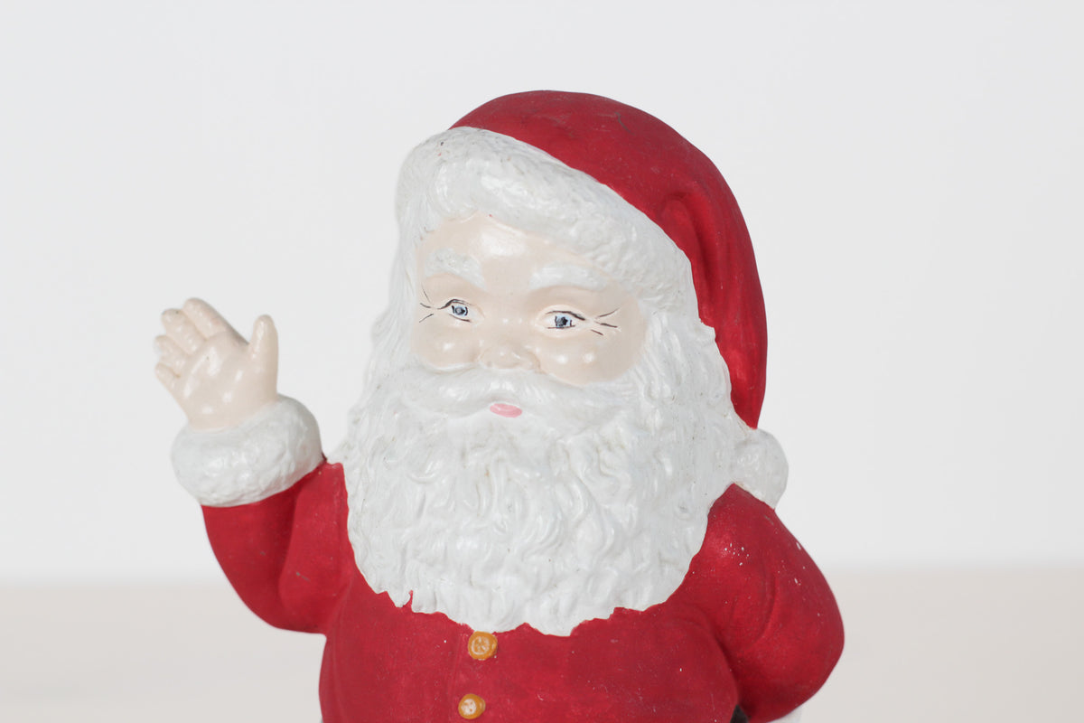 Vintage Hand-Painted Ceramic Santa with Sack Candy Jar