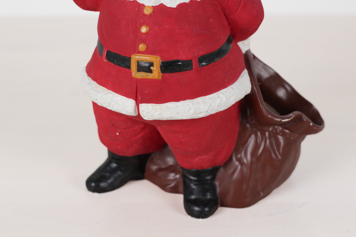 Vintage Hand-Painted Ceramic Santa with Sack Candy Jar