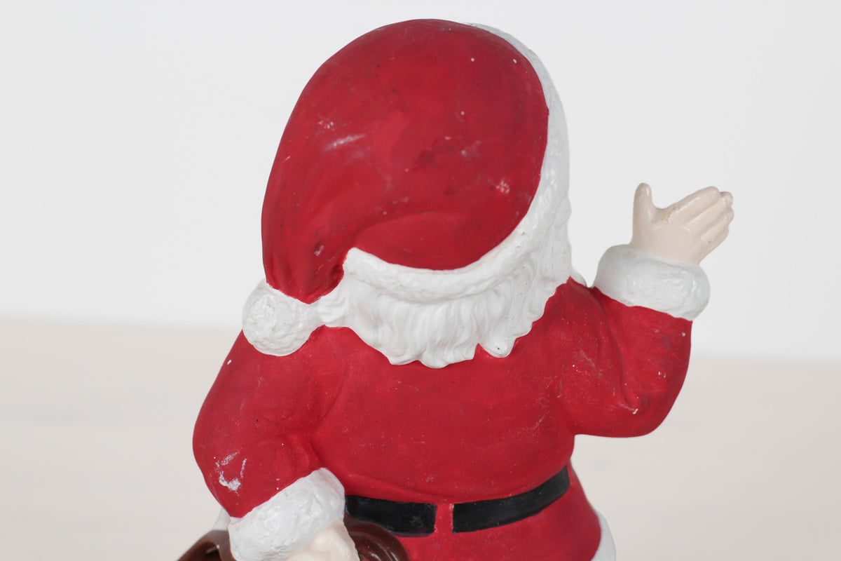 Vintage Hand-Painted Ceramic Santa with Sack Candy Jar
