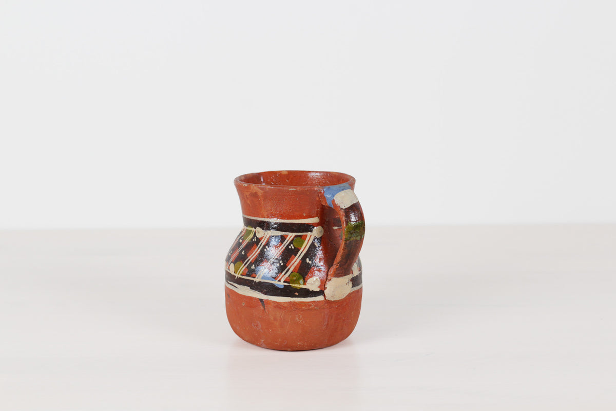 Vintage Mexican Redware Folk Art Pitcher