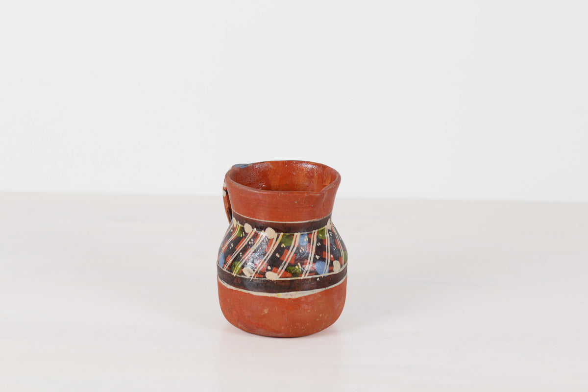 Vintage Mexican Redware Folk Art Pitcher