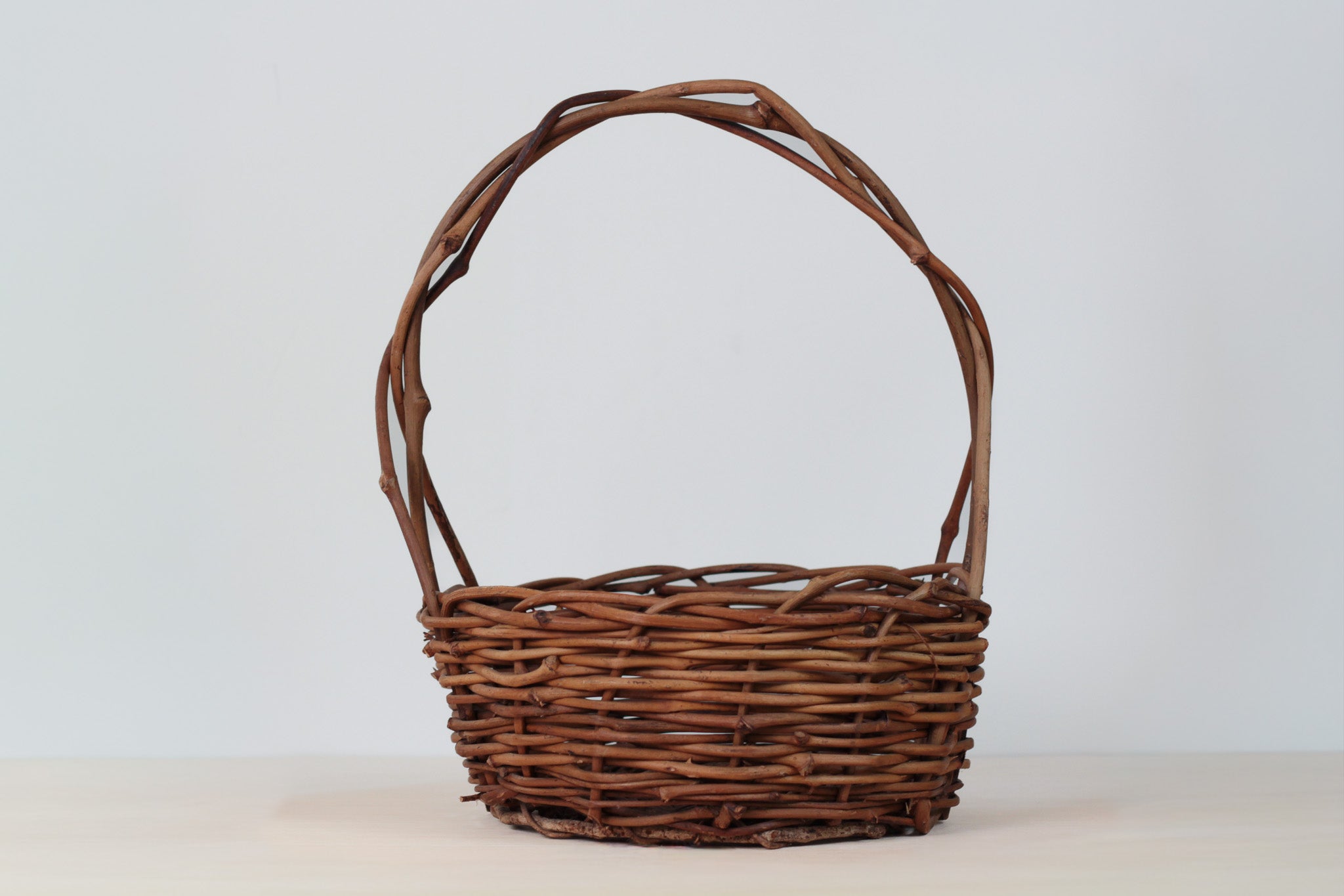 Vintage Handwoven Rustic Wicker Basket