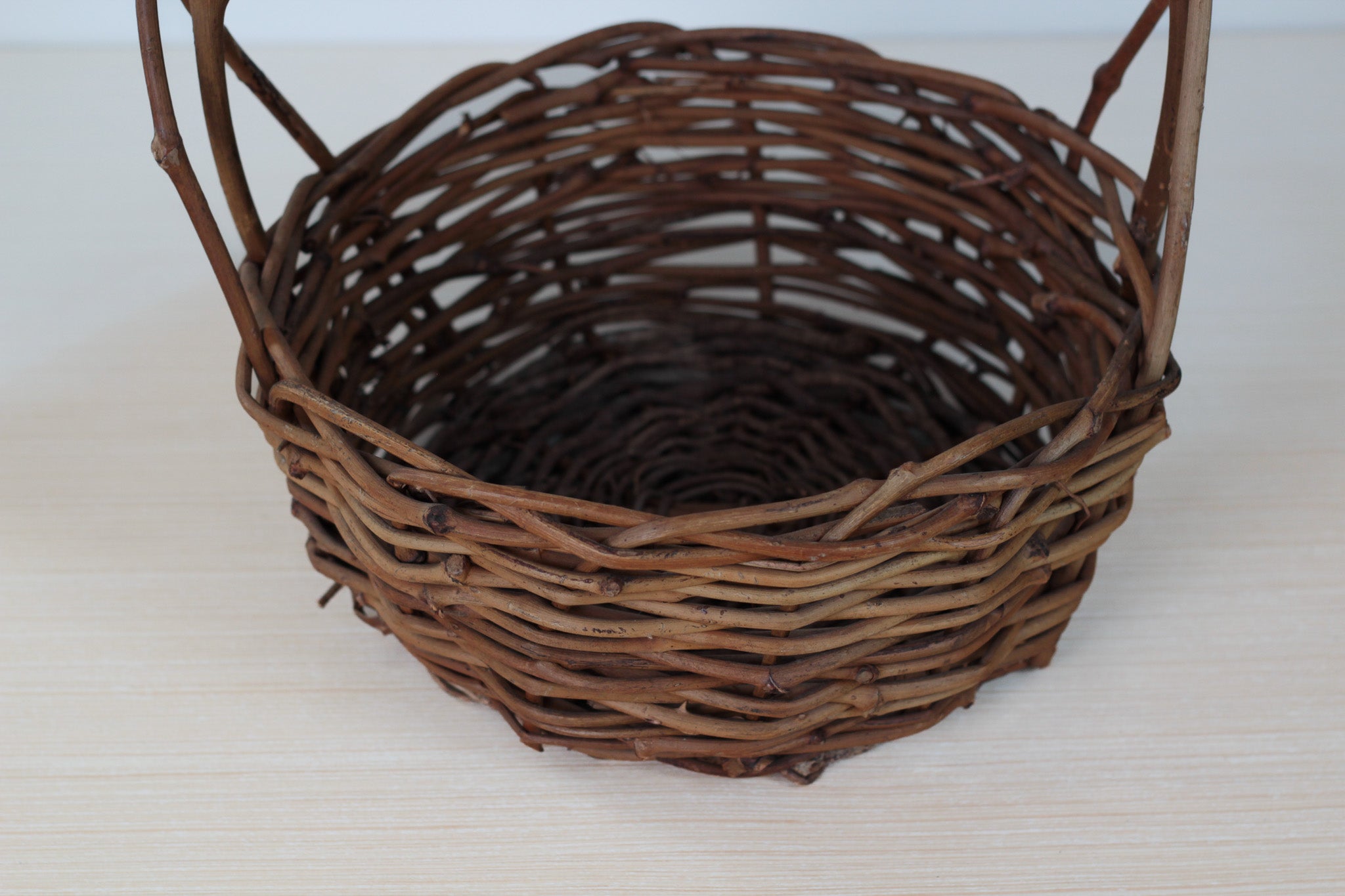 Vintage Handwoven Rustic Wicker Basket