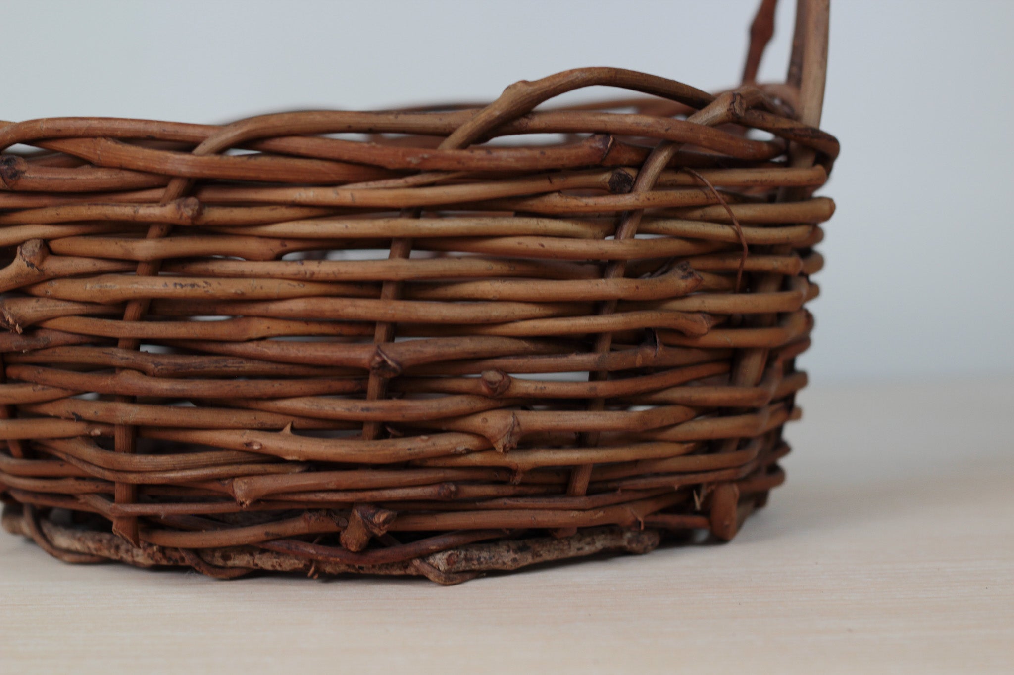 Vintage Handwoven Rustic Wicker Basket
