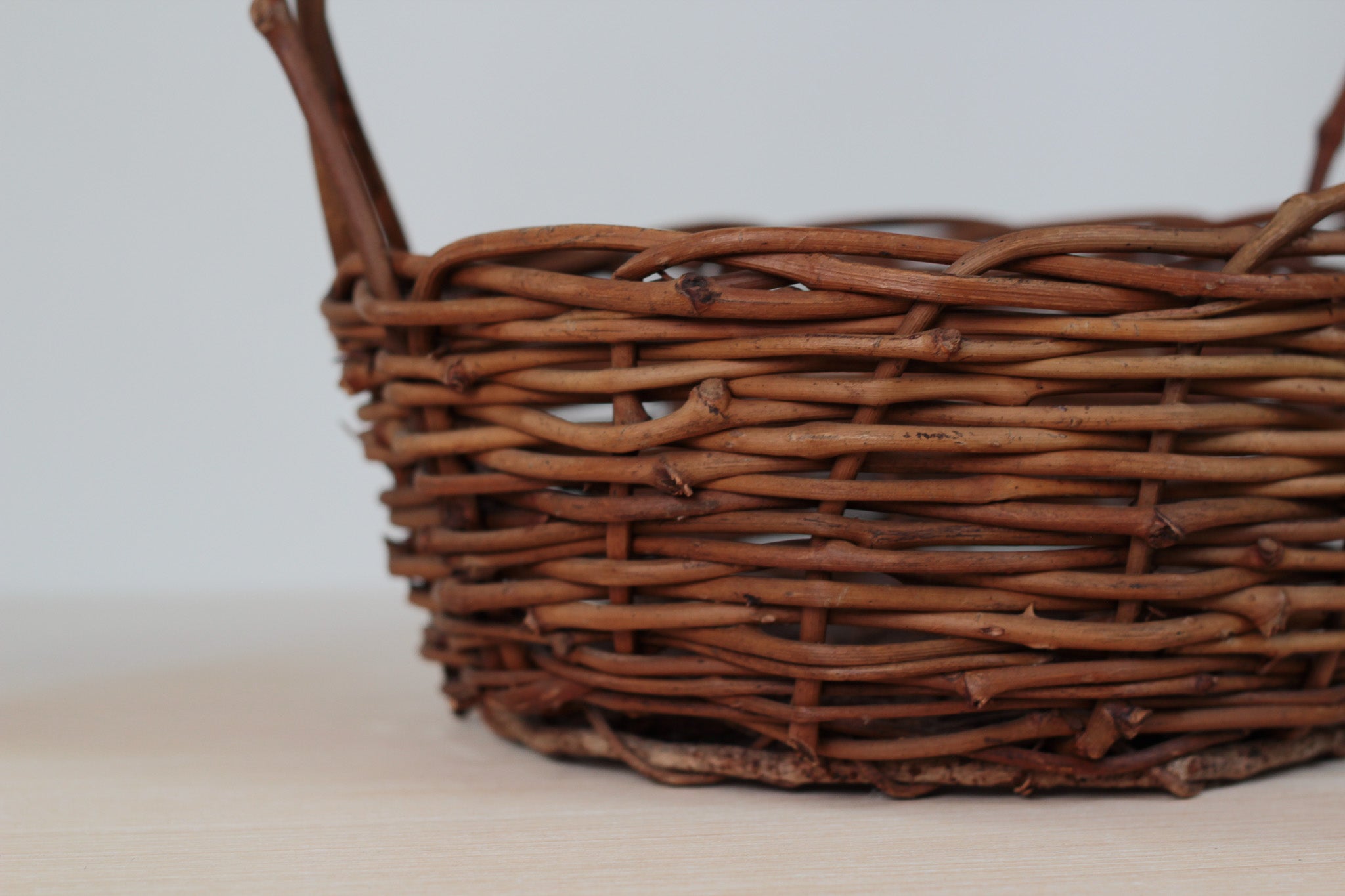 Vintage Handwoven Rustic Wicker Basket