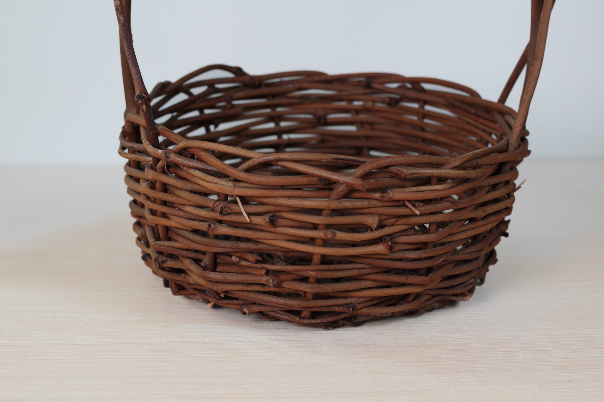 Vintage Handwoven Rustic Wicker Basket