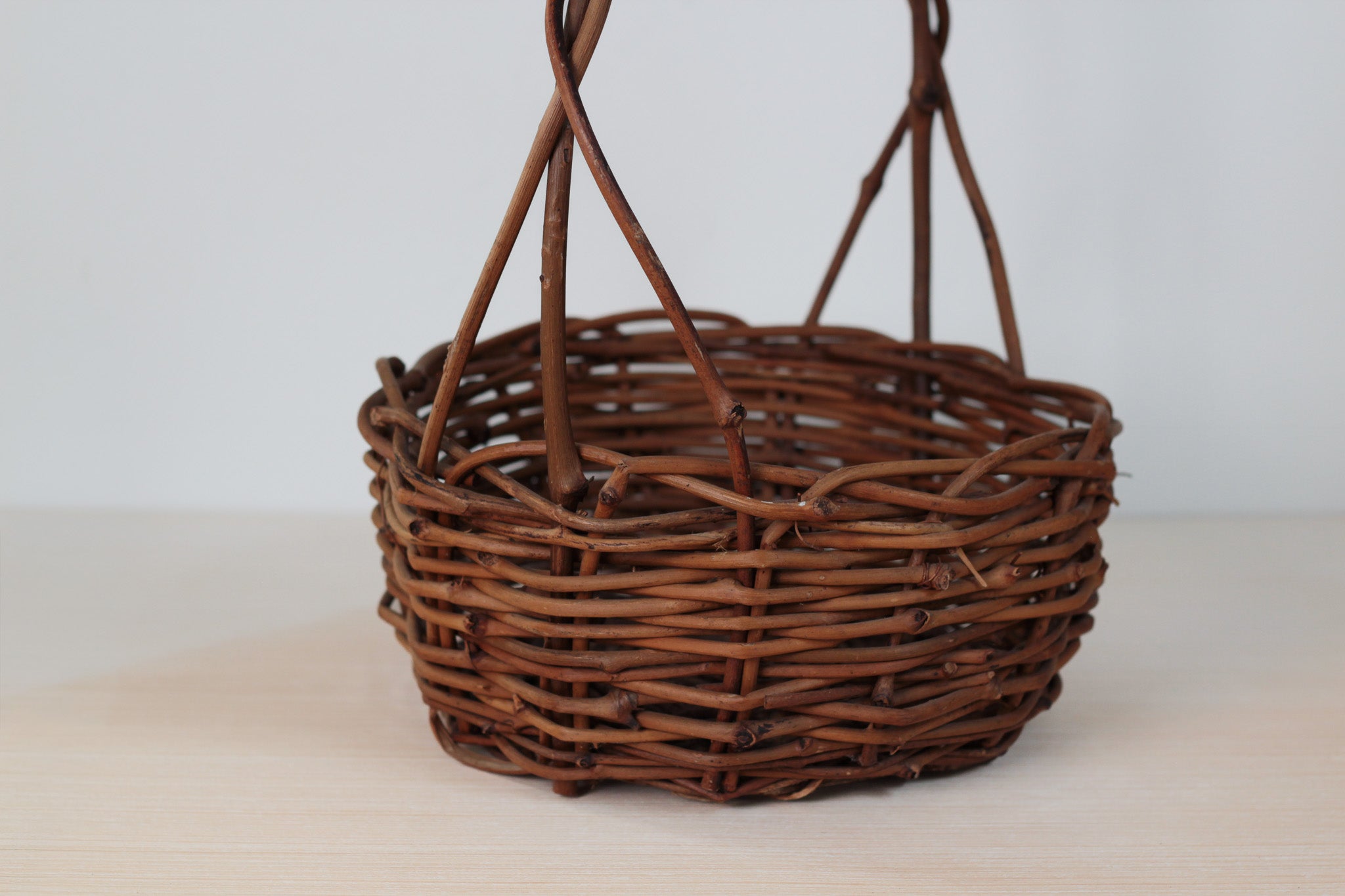 Vintage Handwoven Rustic Wicker Basket