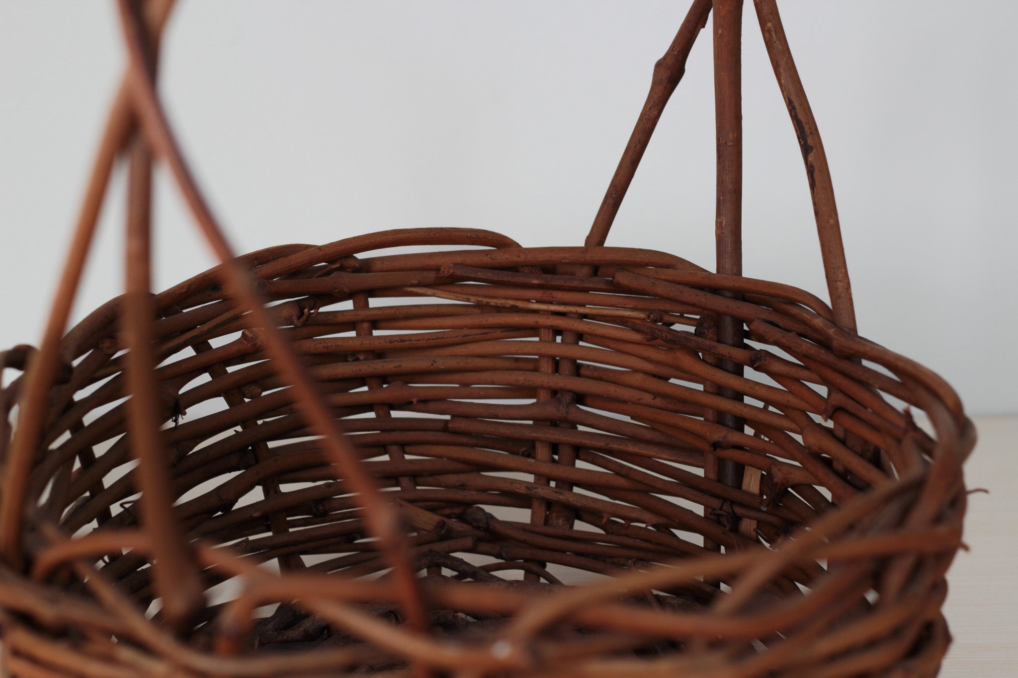 Vintage Handwoven Rustic Wicker Basket