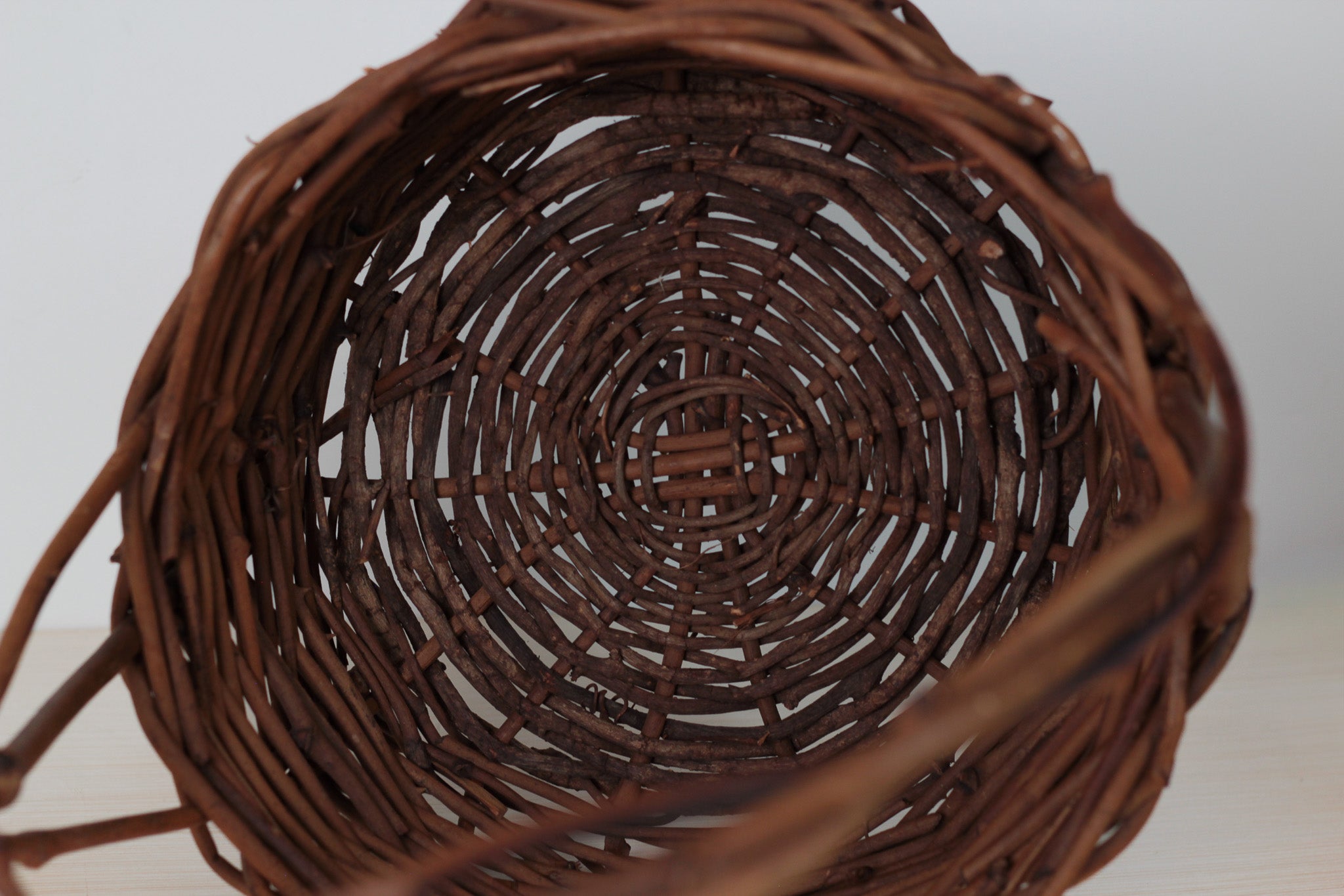 Vintage Handwoven Rustic Wicker Basket