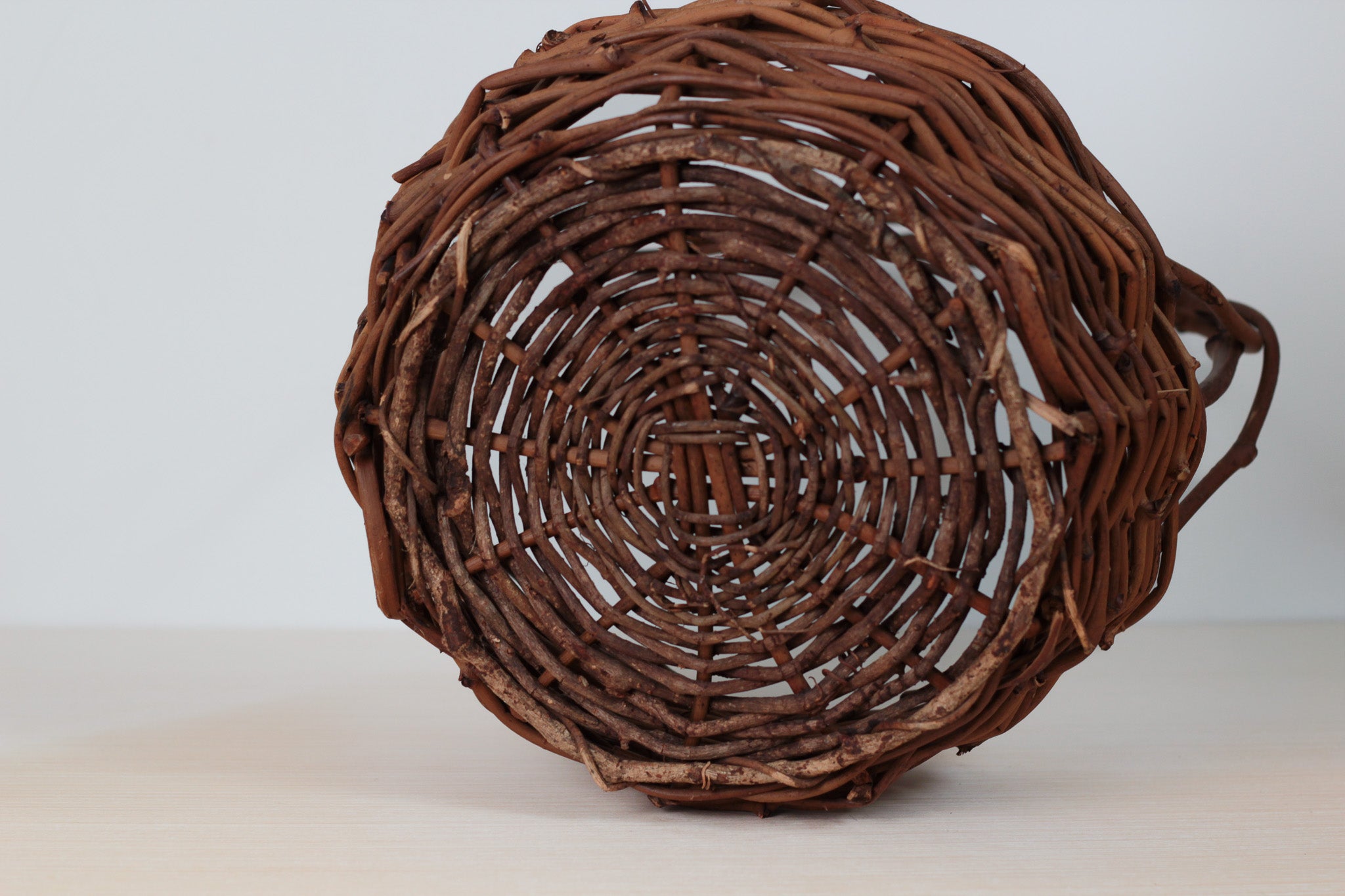 Vintage Handwoven Rustic Wicker Basket