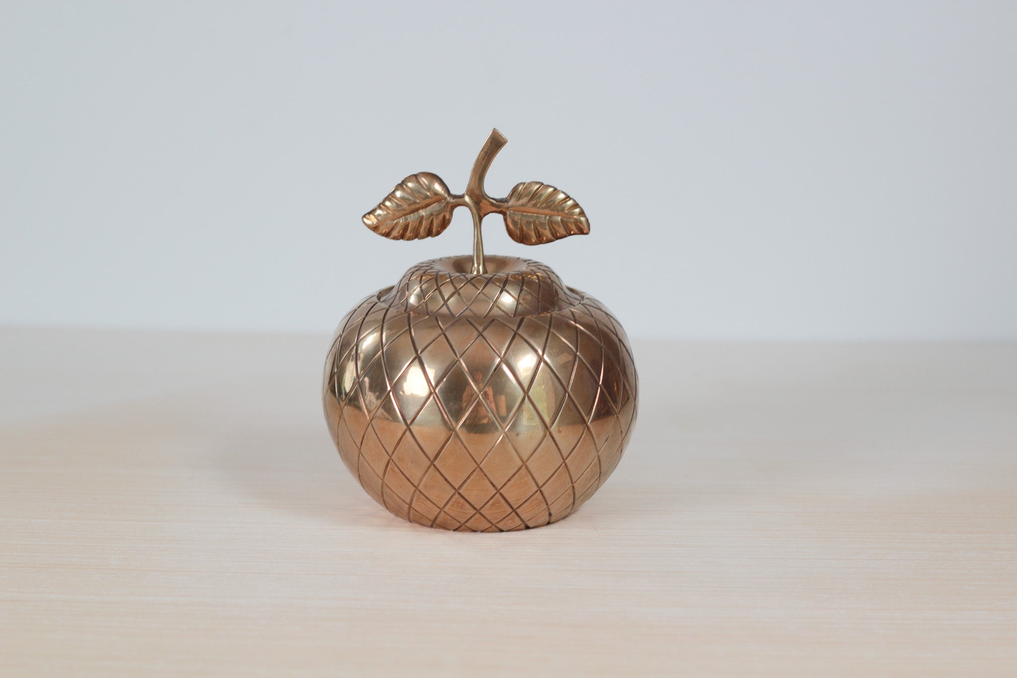 Vintage Brass Apple Lidded Box