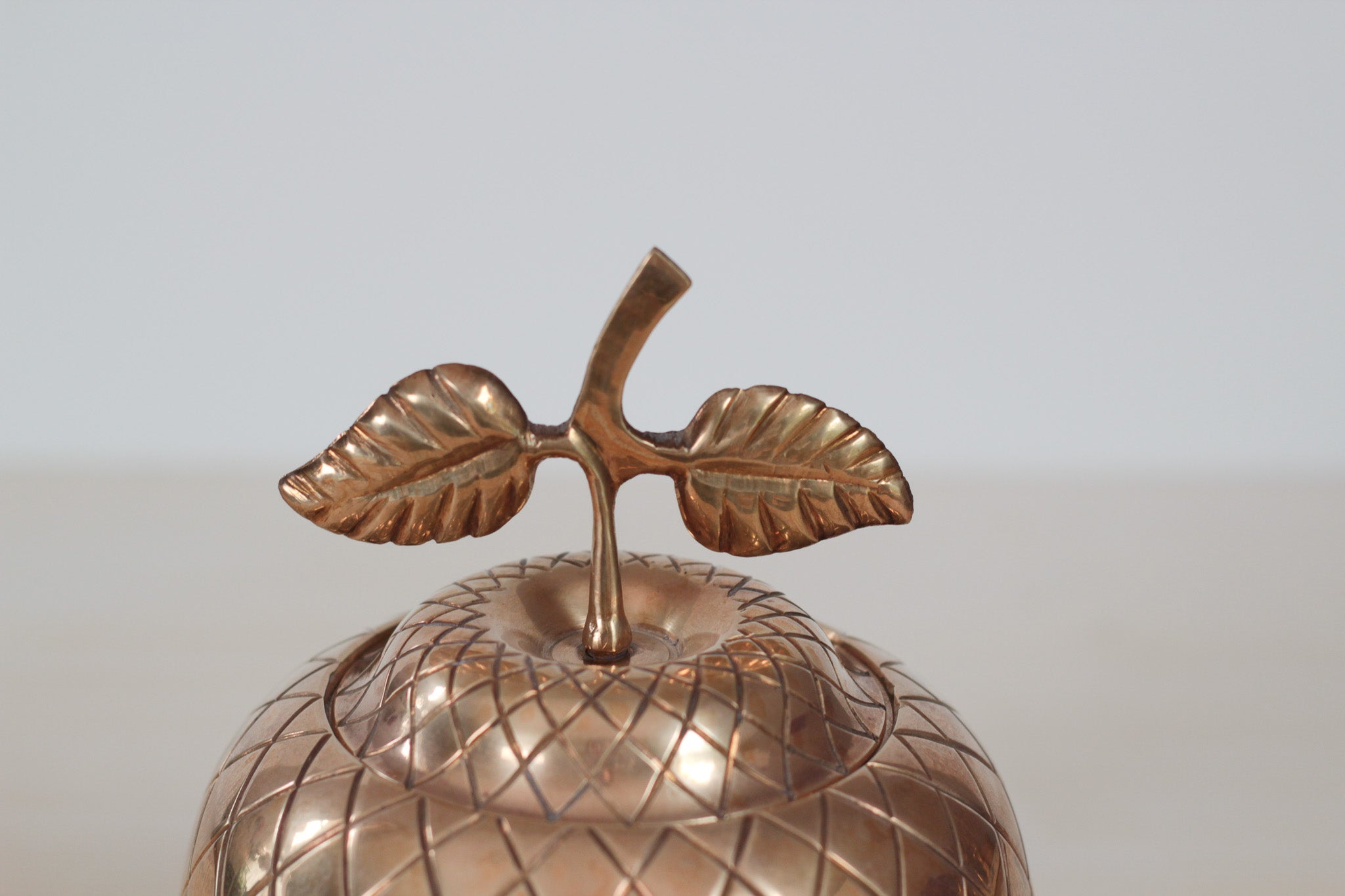 Vintage Brass Apple Lidded Box