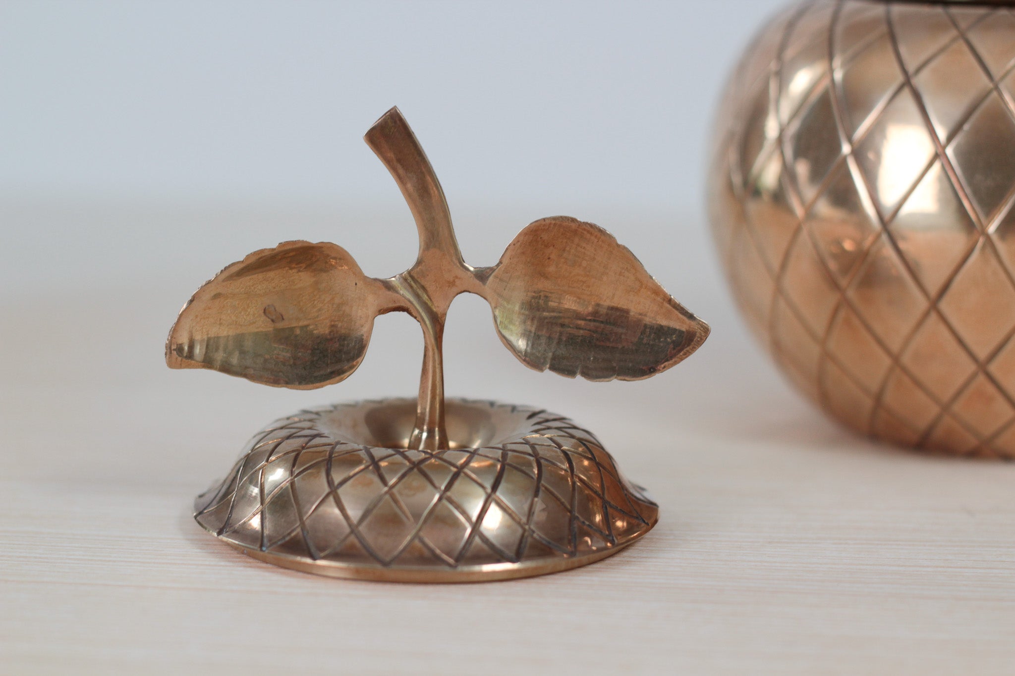Vintage Brass Apple Lidded Box