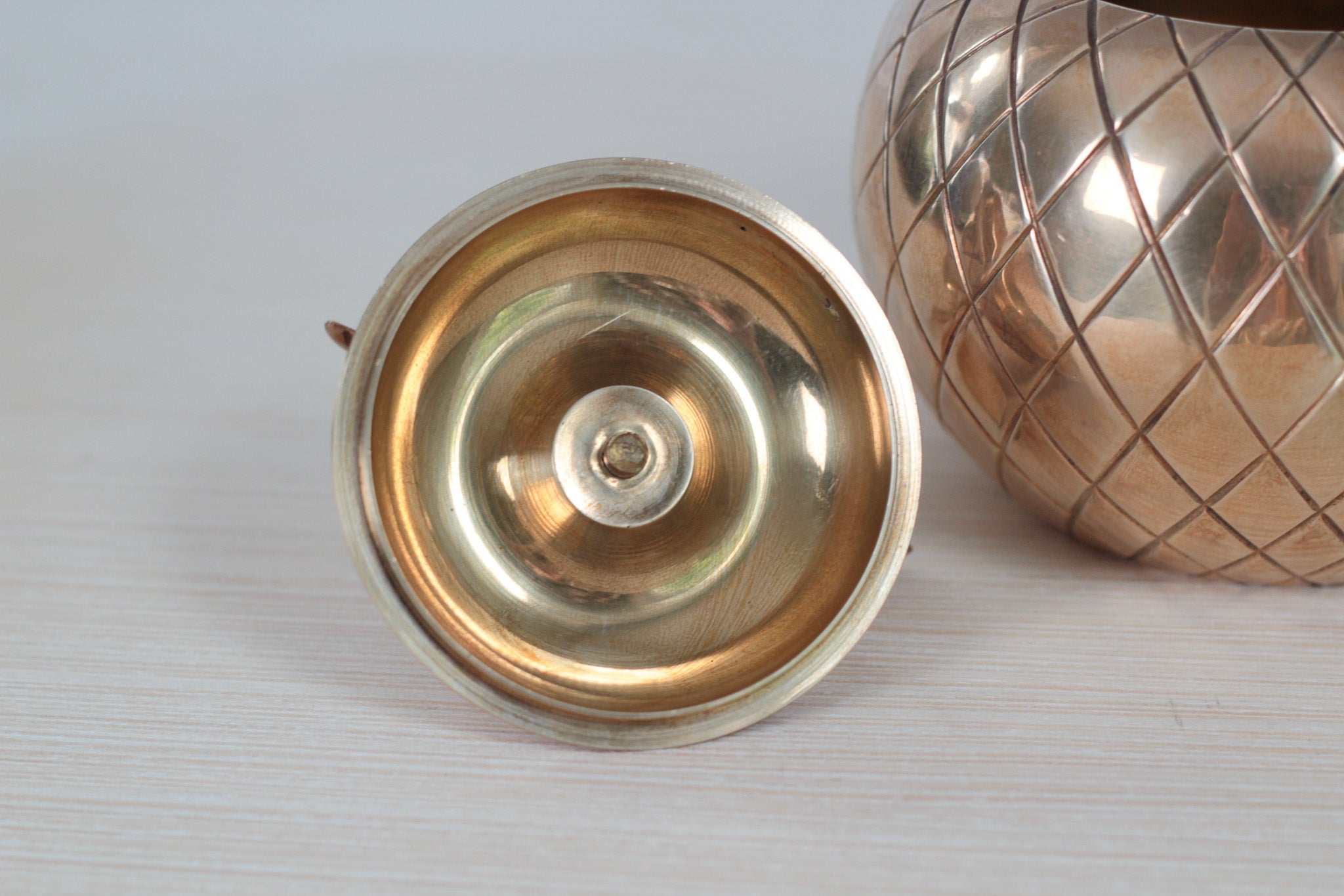 Vintage Brass Apple Lidded Box