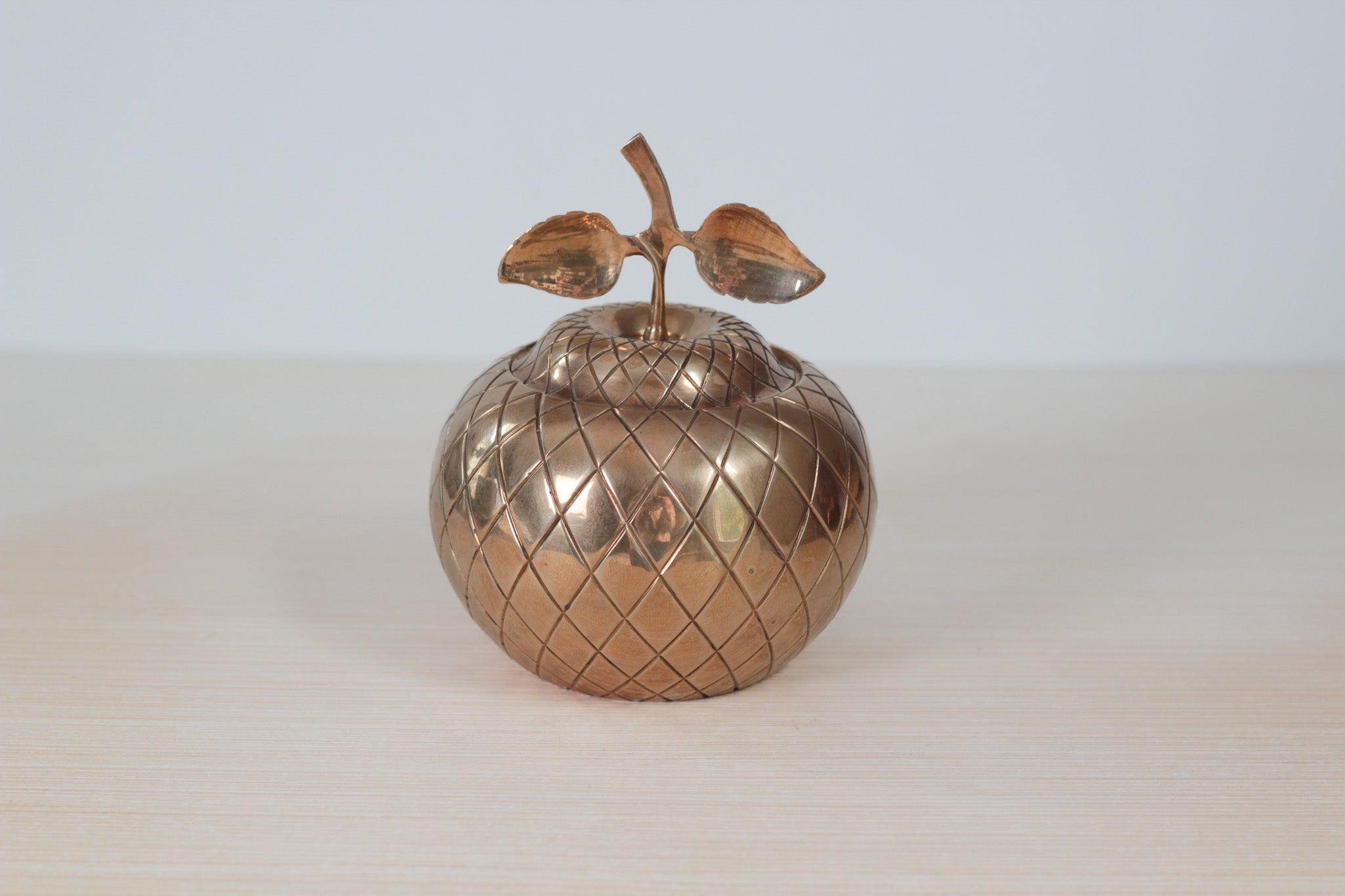 Vintage Brass Apple Lidded Box