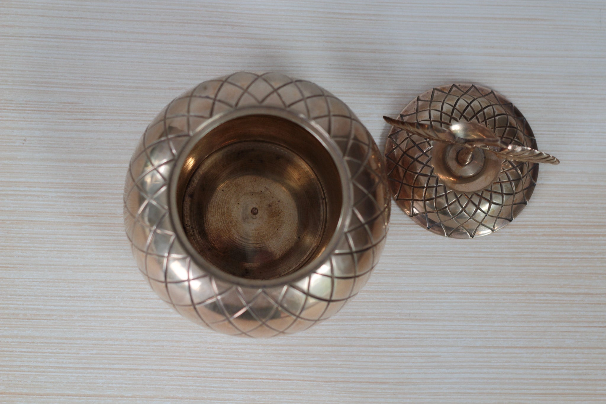 Vintage Brass Apple Lidded Box