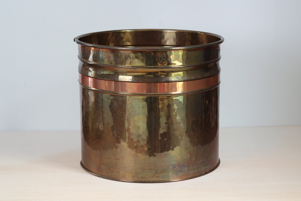 Vintage Dutch Hammered Brass & Copper Planter