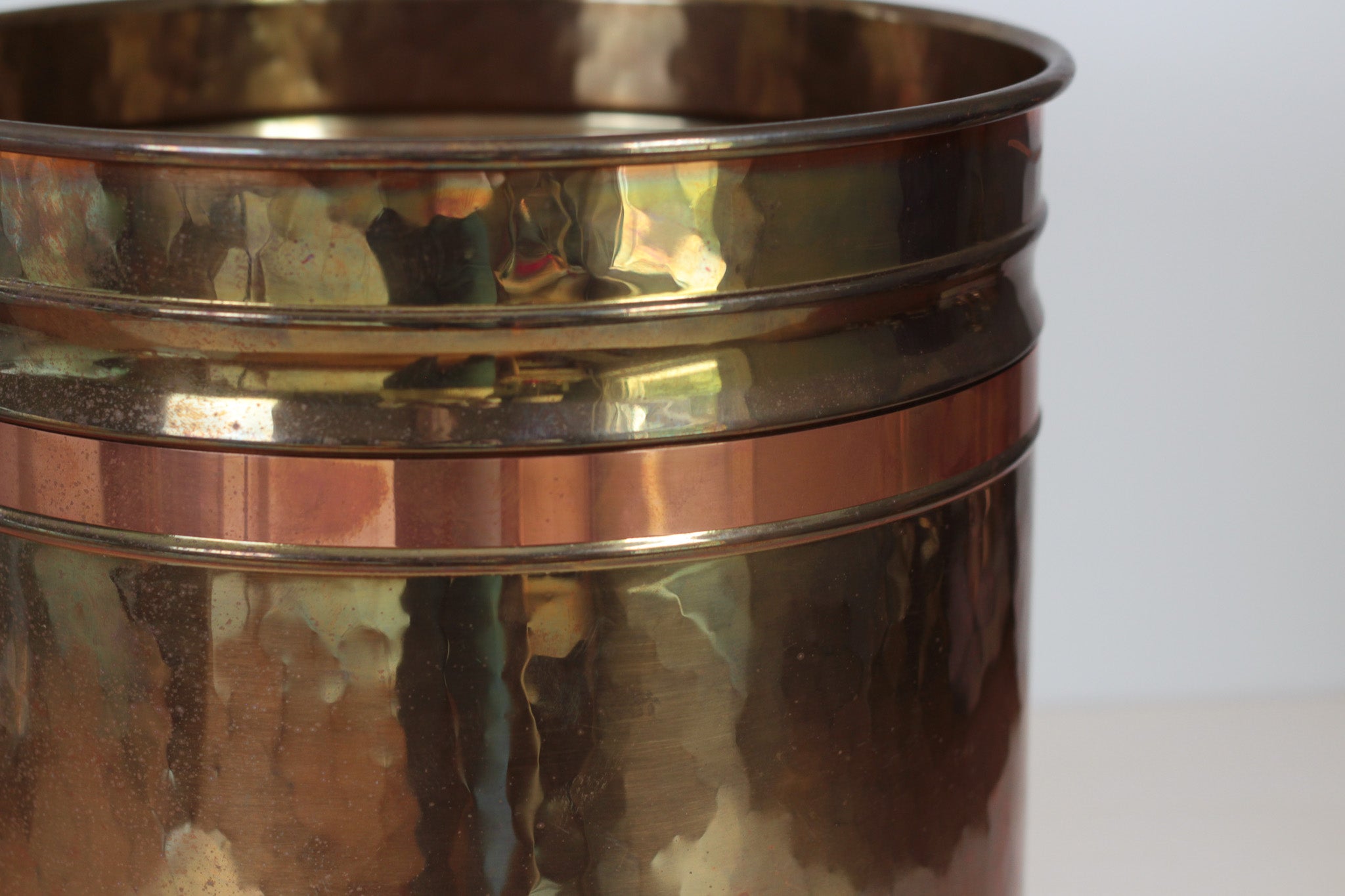 Vintage Dutch Hammered Brass & Copper Planter