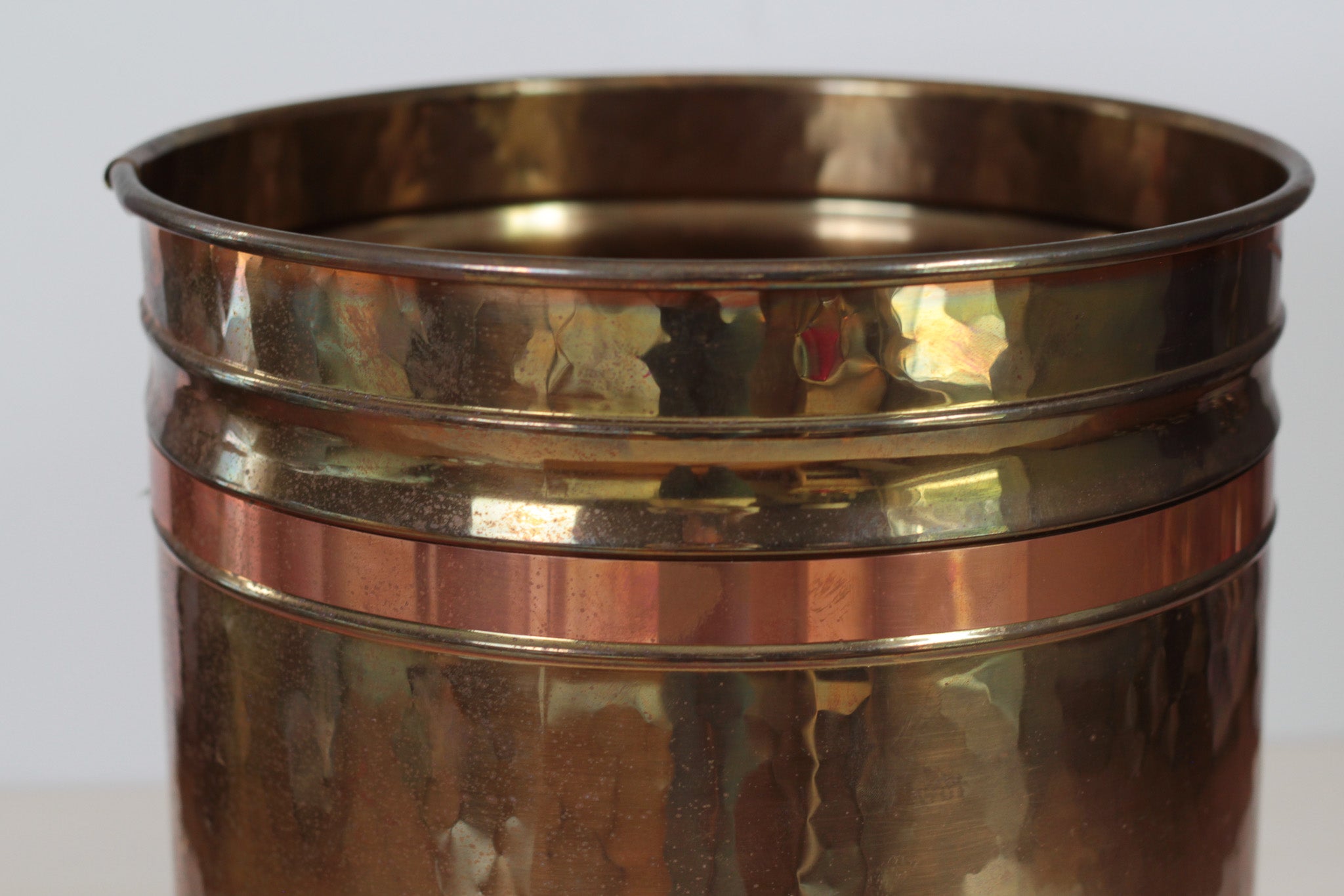Vintage Dutch Hammered Brass & Copper Planter