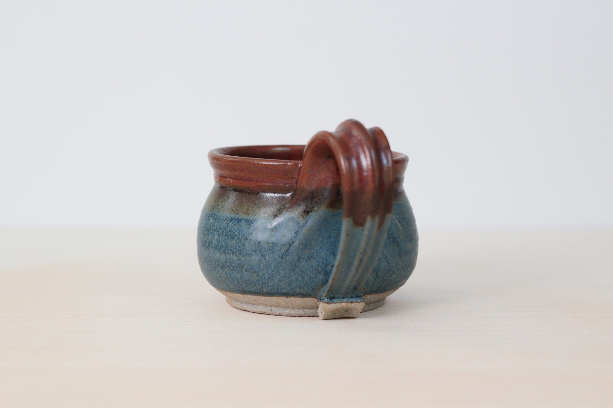 Vintage Studio Pottery Mug or Handled Soup Bowl, Signed by Artist