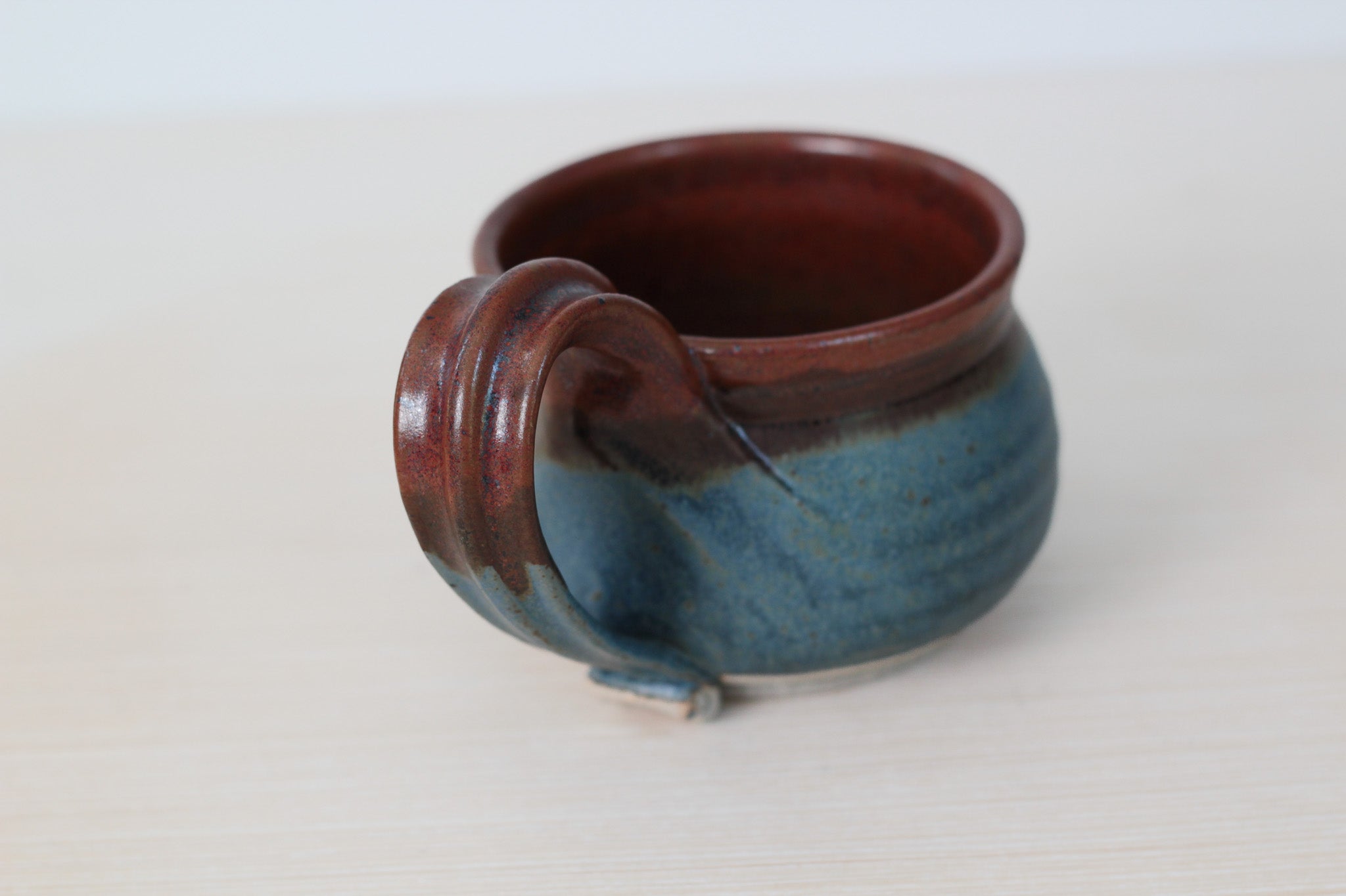 Vintage Studio Pottery Mug or Handled Soup Bowl, Signed by Artist