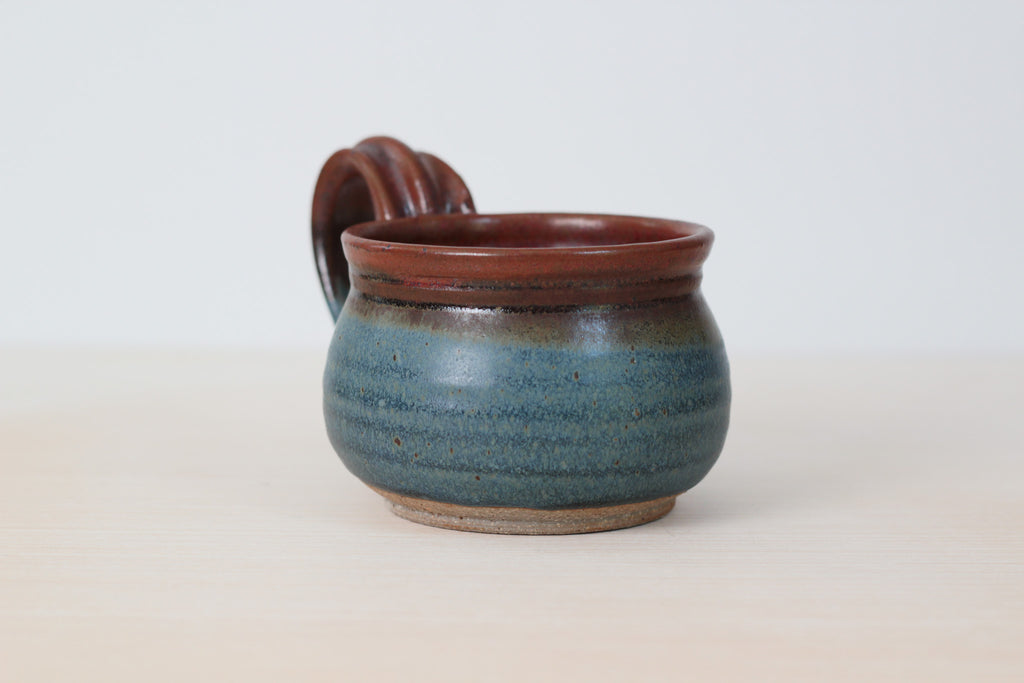 Vintage Studio Pottery Mug or Handled Soup Bowl, Signed by Artist